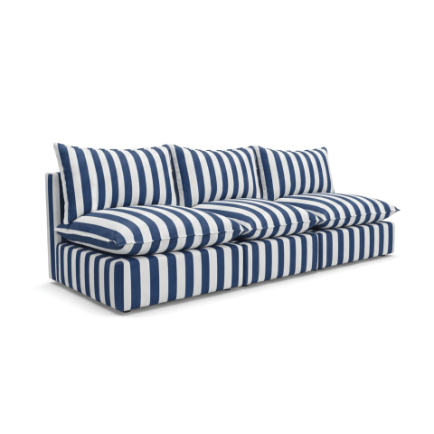 Nowoczesna sofa ogrodowa modułowa Marvella 1 niebieska tkanina outdoor