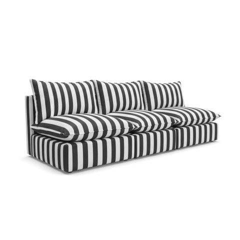 Sofa ogrodowa modułowa Marvella 1 w czarne pasy tkanina outdoor
