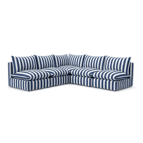 Modułowy narożnik ogrodowy Marvella 2 Niebieska sofa z wodoodpornej tkaniny outdoor