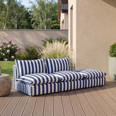 Niebieska sofa ogrodowa Marvella 3 - modułowa wodoodporna outdoor UV