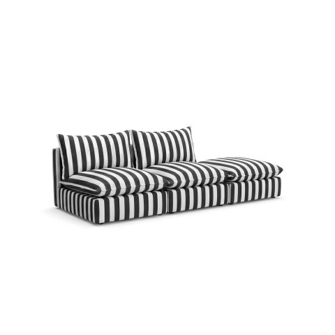 Czarna sofa ogrodowa Marvella 3 - modułowa sofa z wodoodpornej tkaniny outdoor
