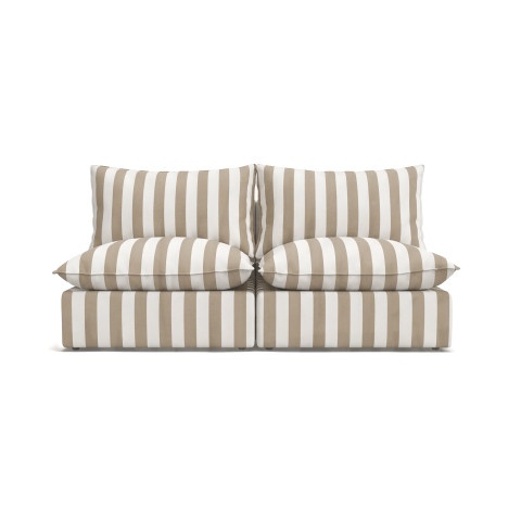 Modułowa sofa tarasowa Marvella 4 beżowa 2-osobowa z tkaniny outdoor