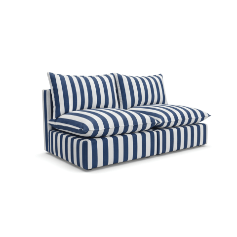 Mała sofa ogrodowa Marvella 4 - modułowa niebieska z tkaniny outdoor