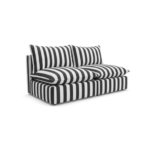 Sofa ogrodowa Marvella 4 czarno-biała sofa modułowa na taras outdoor