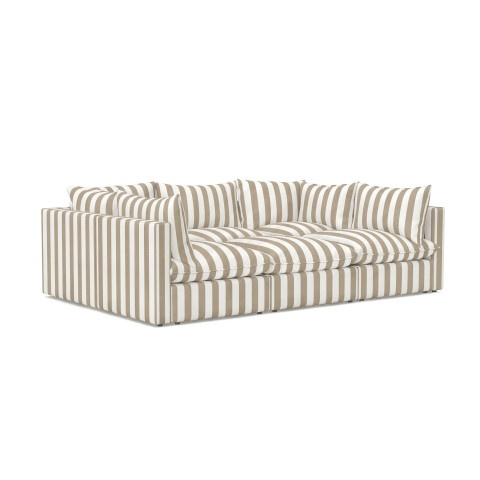 Modułowa sofa ogrodowa Marvella 5 beżowa z wodoodpornej tkaniny outdoor