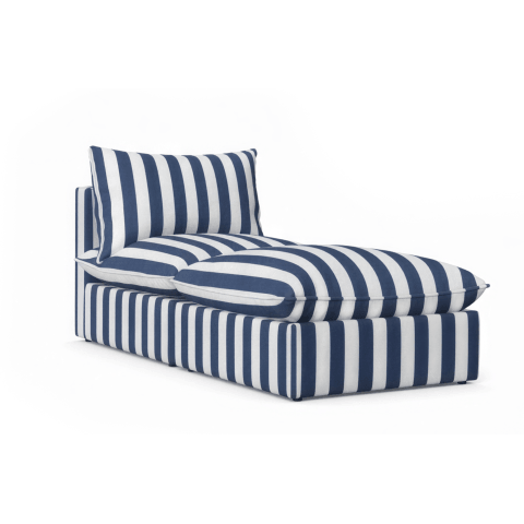 Niebieska leżanka ogrodowa w paski Marvella 6 Modułowa sofa outdoor
