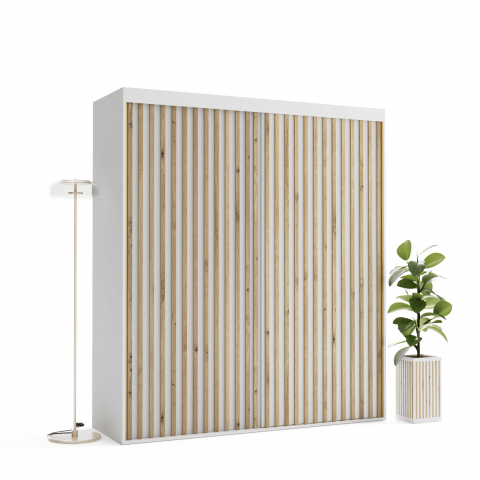 Szafa przesuwna dwudrzwiowa z lamelami na wymiar CLARA