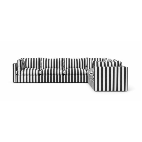Modułowy narożnik Marvella 8 czarno-biała sofa do ogrodu i na taras