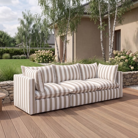 Beżowa sofa modułowa Marvella 9 nowoczesne meble ogrodowe outdoor