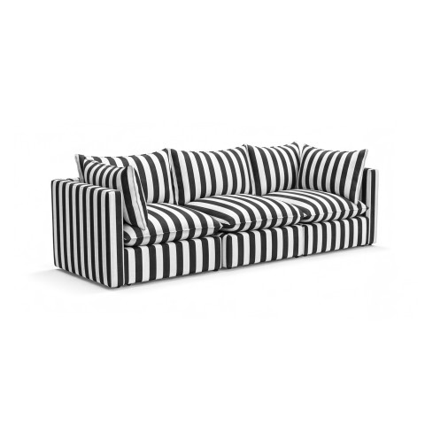 Sofa w czarne pasy outdoor modułowa Marvella 9 - nowoczesna do ogrodu