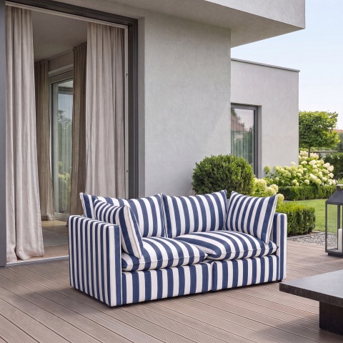 Niebieska sofa ogrodowa Marvella 11 Mała kanapa modułowa Outdoor