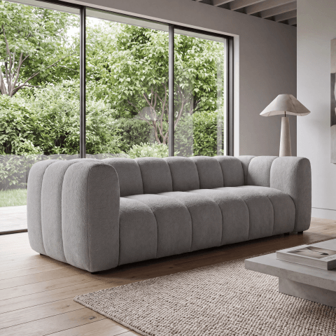 Sofa modułowa Velis 3-osobowa jasnoszary, boucle