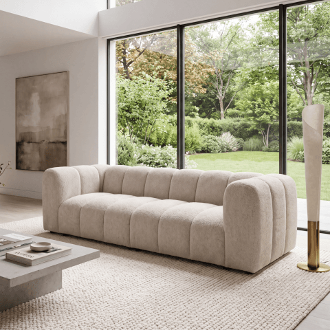Sofa modułowa Velis 3-osobowa beżowa, boucle