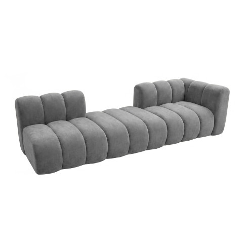 Sofa modułowa Velis 4-osobowa szara, welur