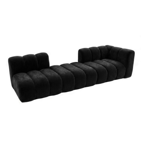 Sofa modułowa Velis 4-osobowa czarna, welur