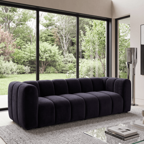 Sofa modułowa Velis 3-osobowa czarna, welur