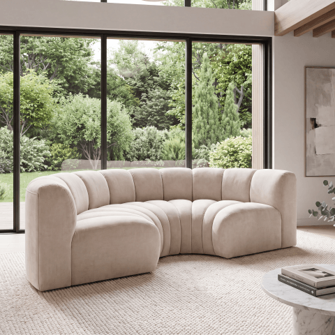 Sofa modułowa Velis 2-osobowa popiel, welur