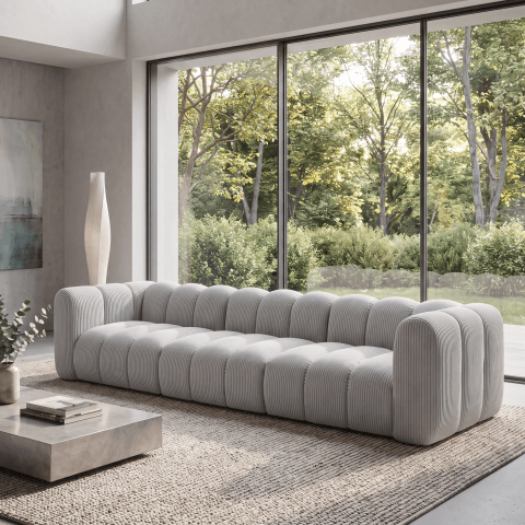 Stylowa sofa modułowa Velis 4-osobowa w sztruksie do salonu