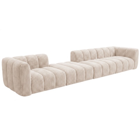 Nowoczesna sofa modułowa Velis 6-osobowa w kolorze Ecru, sztruks