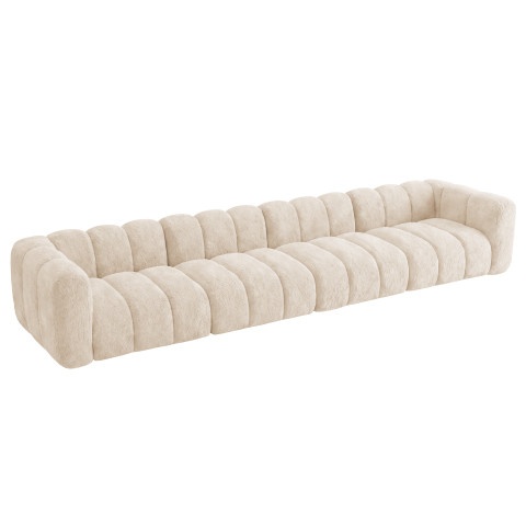 Sofa modułowa Velis 6-osobowa w kremowej tkaninie boucle