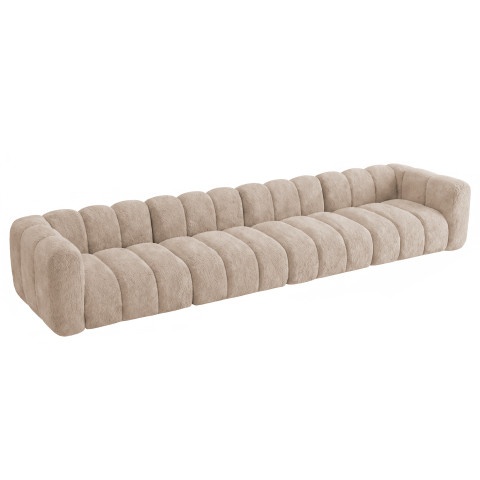Luksusowa 6-osobowa sofa Velis modułowa do salonu boucle, beżowa