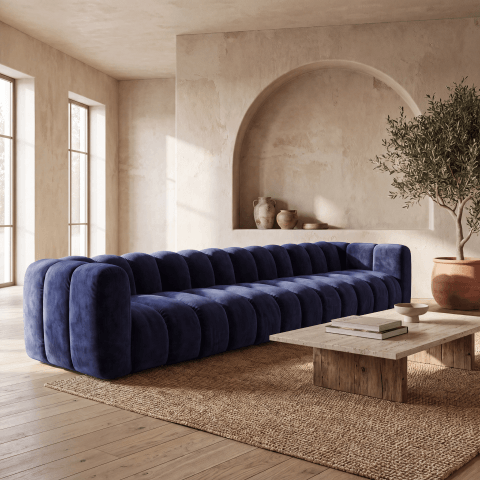 Luksusowa welurowa sofa modułowa Velis 6 granatowa