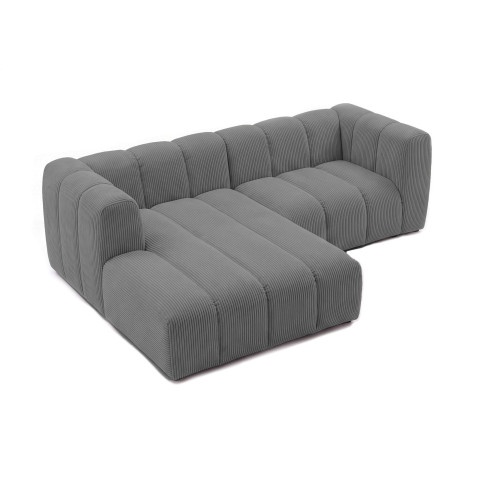 Wygodna sofa wypoczynkowa Velis 3-osobowa w popielatym sztruksie