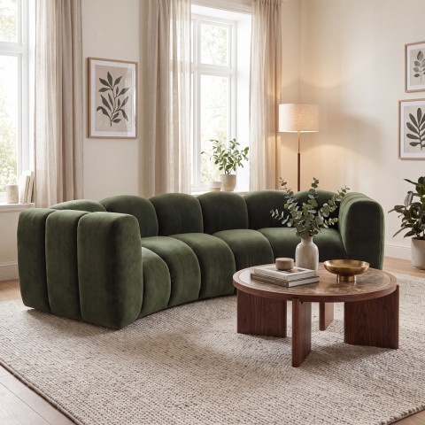 Sofa Velis 2-osobowa welurowa w kolorze zielonym do salonu