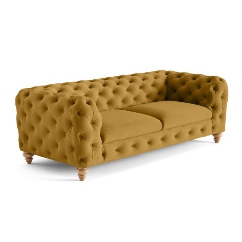 Sofa trzyosobowa pikowana TEO WOOD Chesterfield