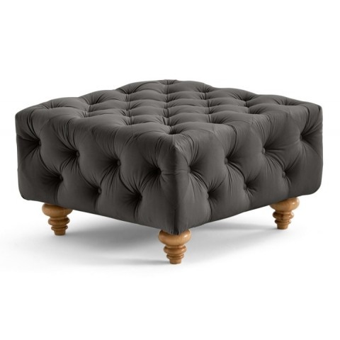 Puf pikowany TEO WOOD Chesterfield 80x80