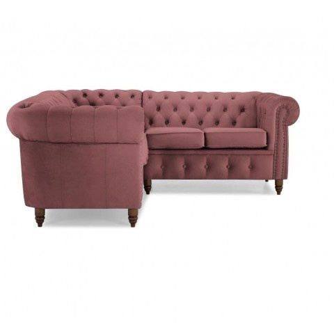 Narożnik pięcioosobowy z funkcją spania pikowany Chesterfield VINCENT