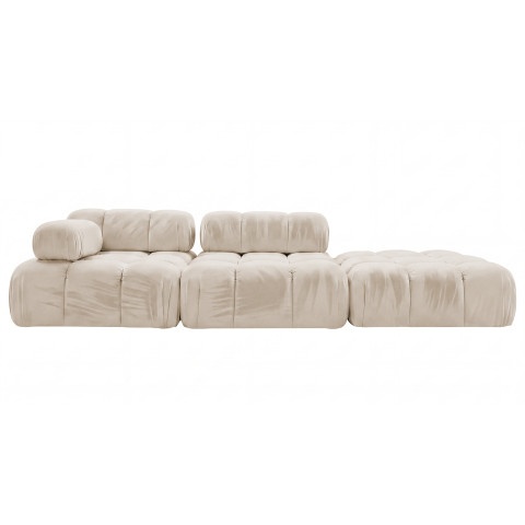 Sofa wypoczynkowa Manzoni 3-osobowa w beżowym welurze