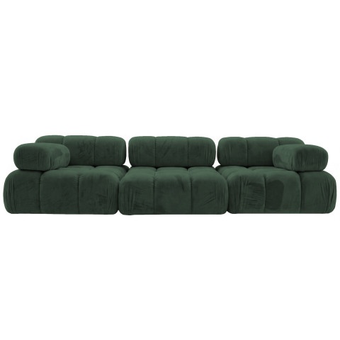 Nowoczesna sofa Manzoni 3-osobowa zielony welur