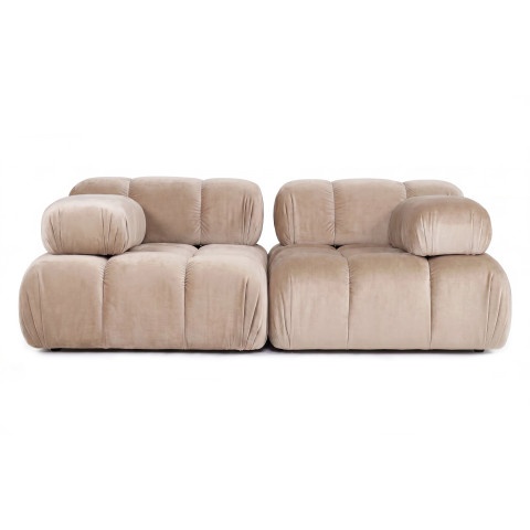 Miękka sofa modułowa Manzoni 2-osobowa truflowy welur
