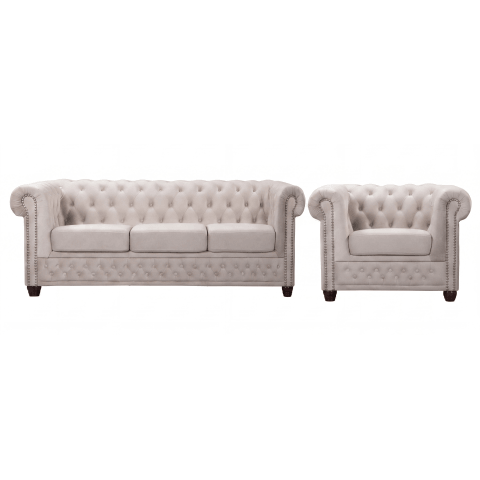 Zestaw mebli pikowanych Chesterfield 3+1 FELIX