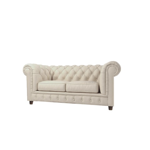 Stylowa sofa SOLARIS 2 dwuosobowa z funkcją spania welur kremowy
