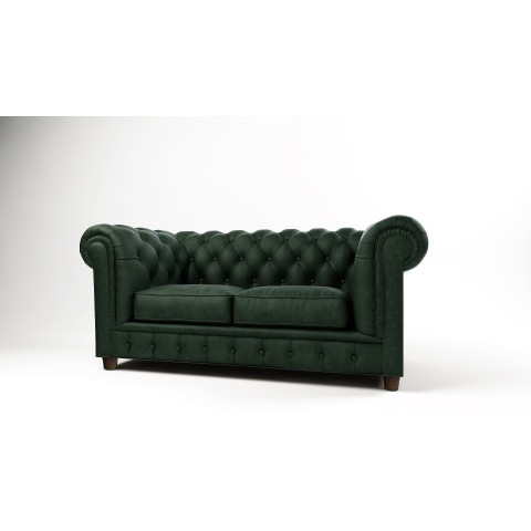 Sofa SOLARIS 2 dwuosobowa w zielonym welurze z funkcją spania