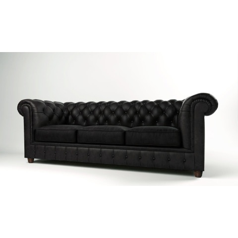 Sofa wypoczynkowa SOLARIS 3 trzyosobowa w czarnym welurze