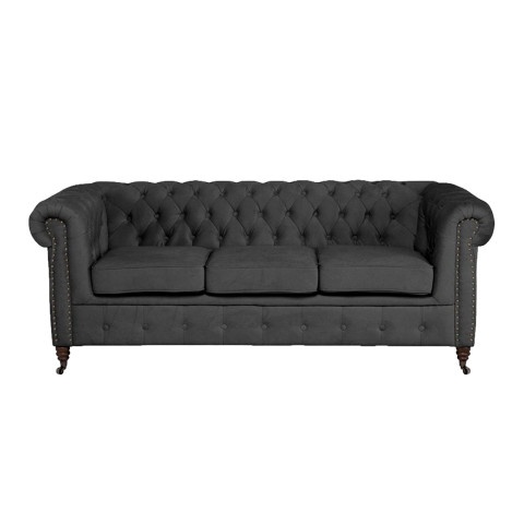 Nowoczesna sofa VINCENT 3-osobowa z funkcją spania w szarym welurze