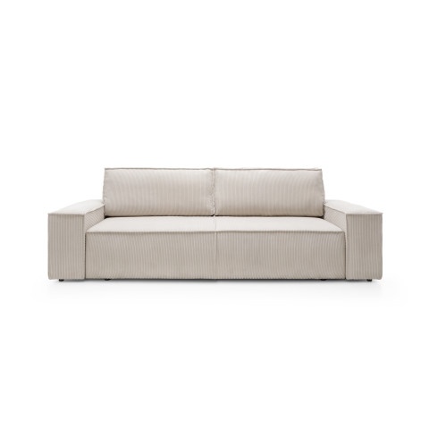 Elegancka sofa Ford trzyosobowa z funkcją spania w kolorze ecrue