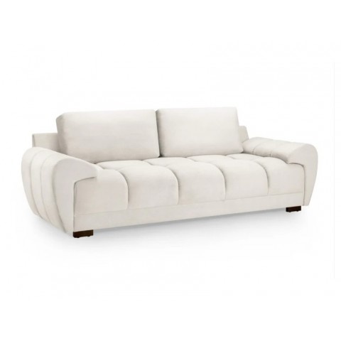 Komfortowa sofa ZEMO BIS trzyosobowa w kremowym welurze
