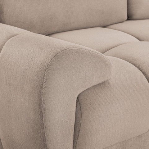 Wygodna sofa ZEMO BIS 3-osobowa do salonu w beżowym welurze