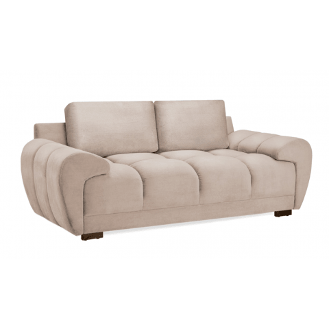 Elegancka sofa ZEMO BIS dwuosobowa w beżowym welurze