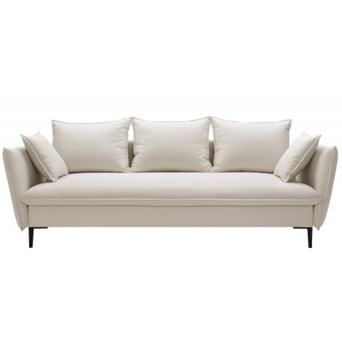 Wygodna sofa Venico 3-osobowa do salonu w kremowym welurze