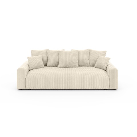 Wygodna Sofa z funkcją spania Cleo czteroosobowa w kremowym sztruksie