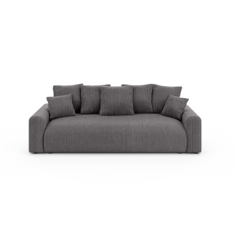 Miękka Sofa z funkcją spania Cleo czteroosobowa w grafitowym sztruksie