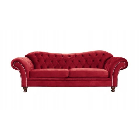 Luksusowa sofa PARIS 2-osobowa w czerwonym welurze