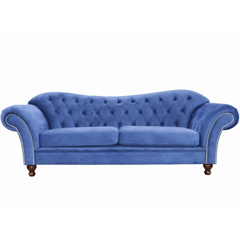 Elegancka sofa PARIS dwuosobowa w kobaltowym welurze