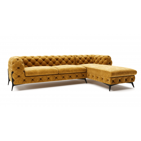 Narożnik pięcioosobowy pikowany glamour Chesterfield TEO HIGH 2,5+OT