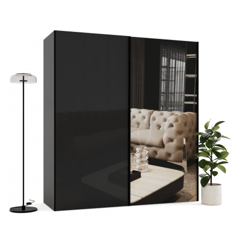 Szafa przesuwna dwudrzwiowa z lacobelem i lustrem na wymiar ALKES PREMIUM